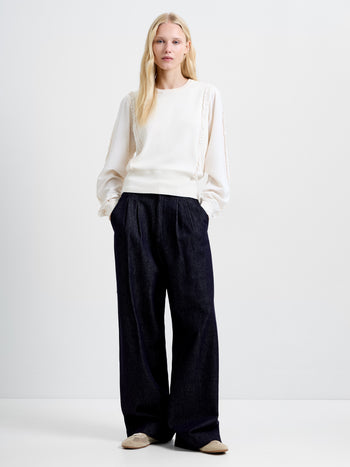 Krista Mix Ruffle Sleeves Jumper