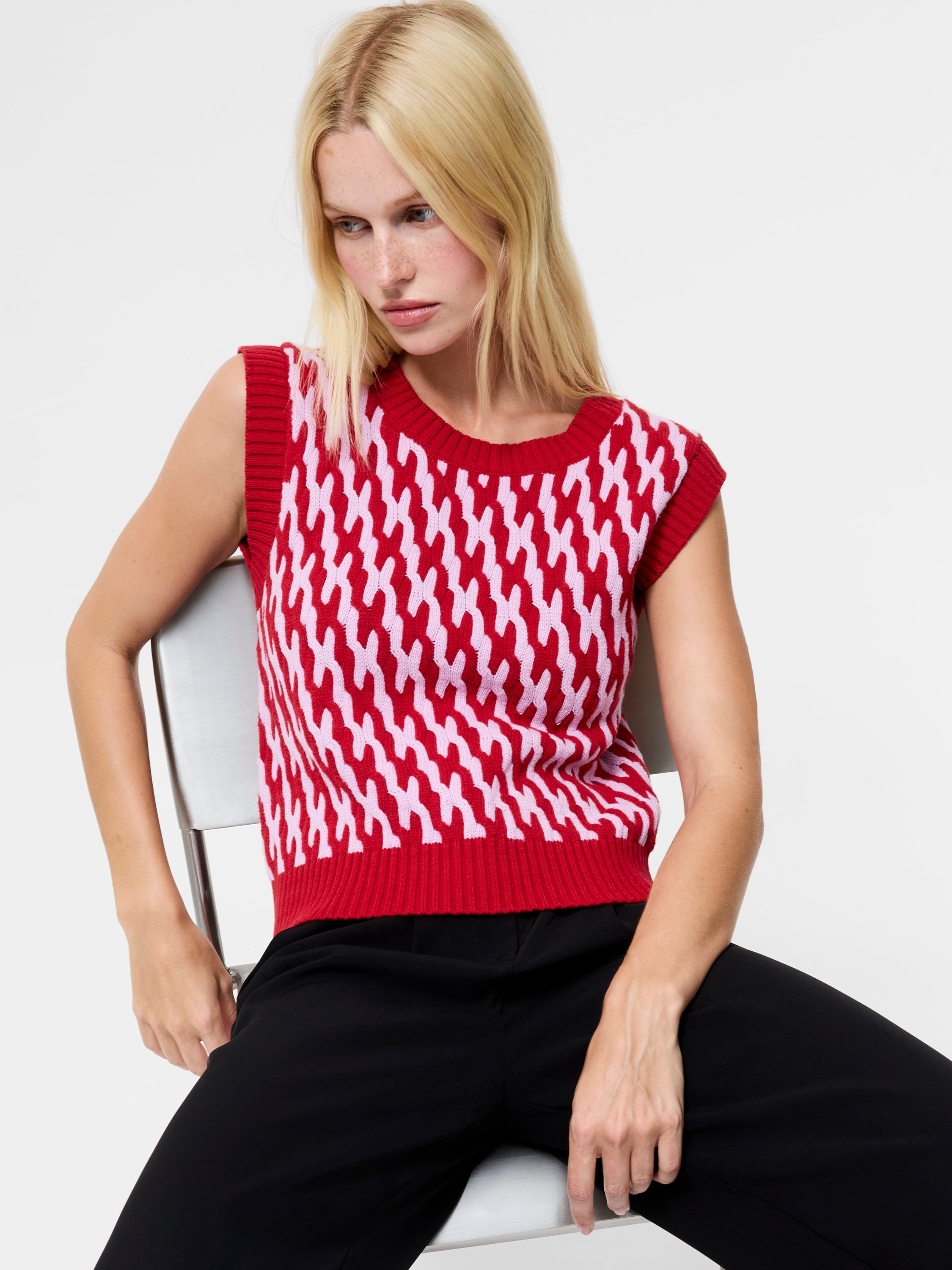Klara Flec Abstract Striped Vest