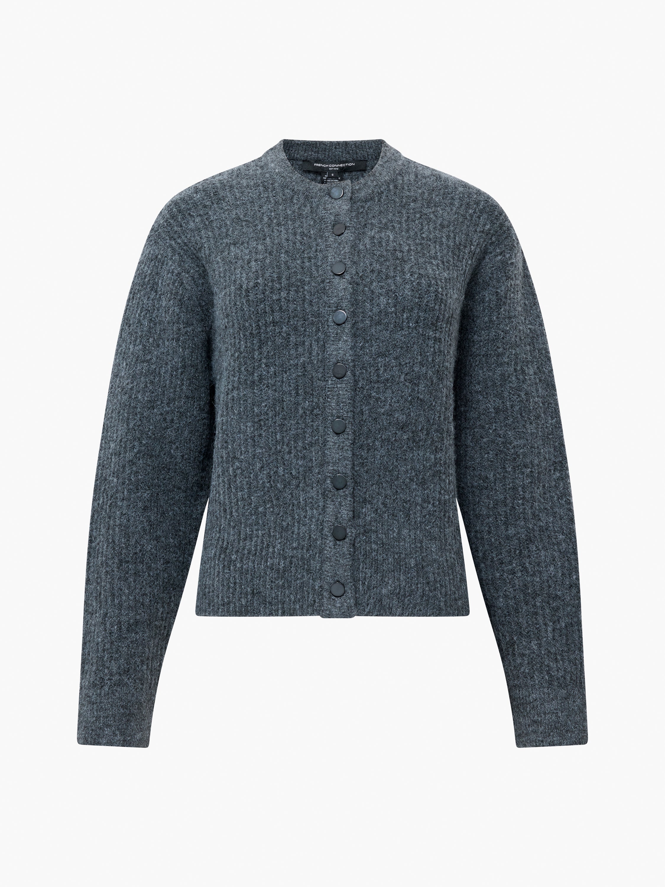 Kezia Recycled Knit Long Sleeve Cardigan Graphite Mel | French