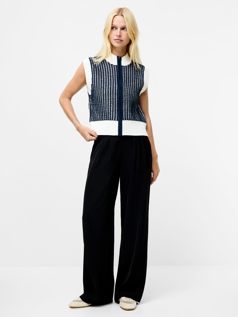Klara Sleeveless Zip Up Knit Jumper