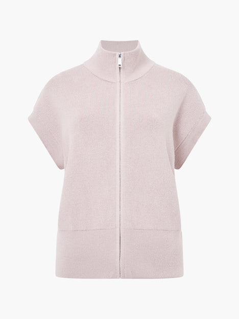 Ava Knit Zip Through Sleeveless Vest
