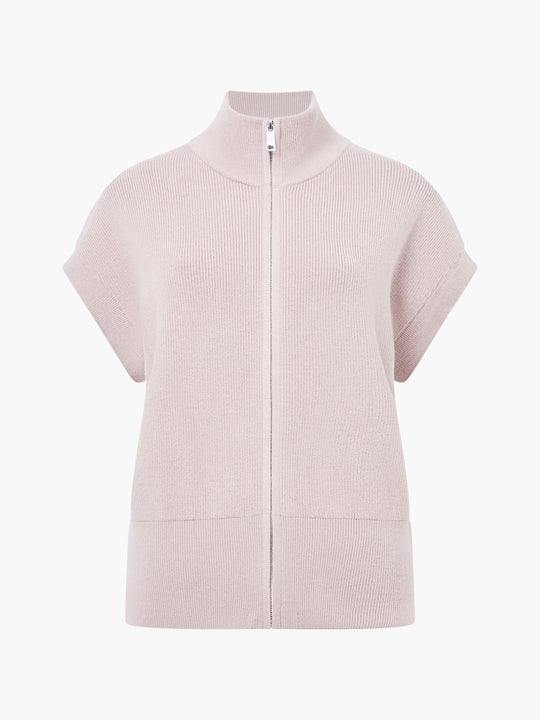 Ava Knit Zip Through Sleeveless Vest