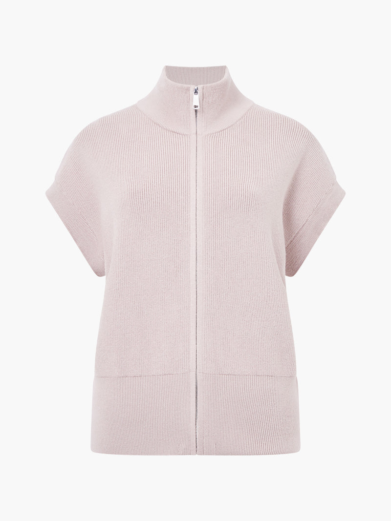 Ava Knit Zip Through Sleeveless Vest