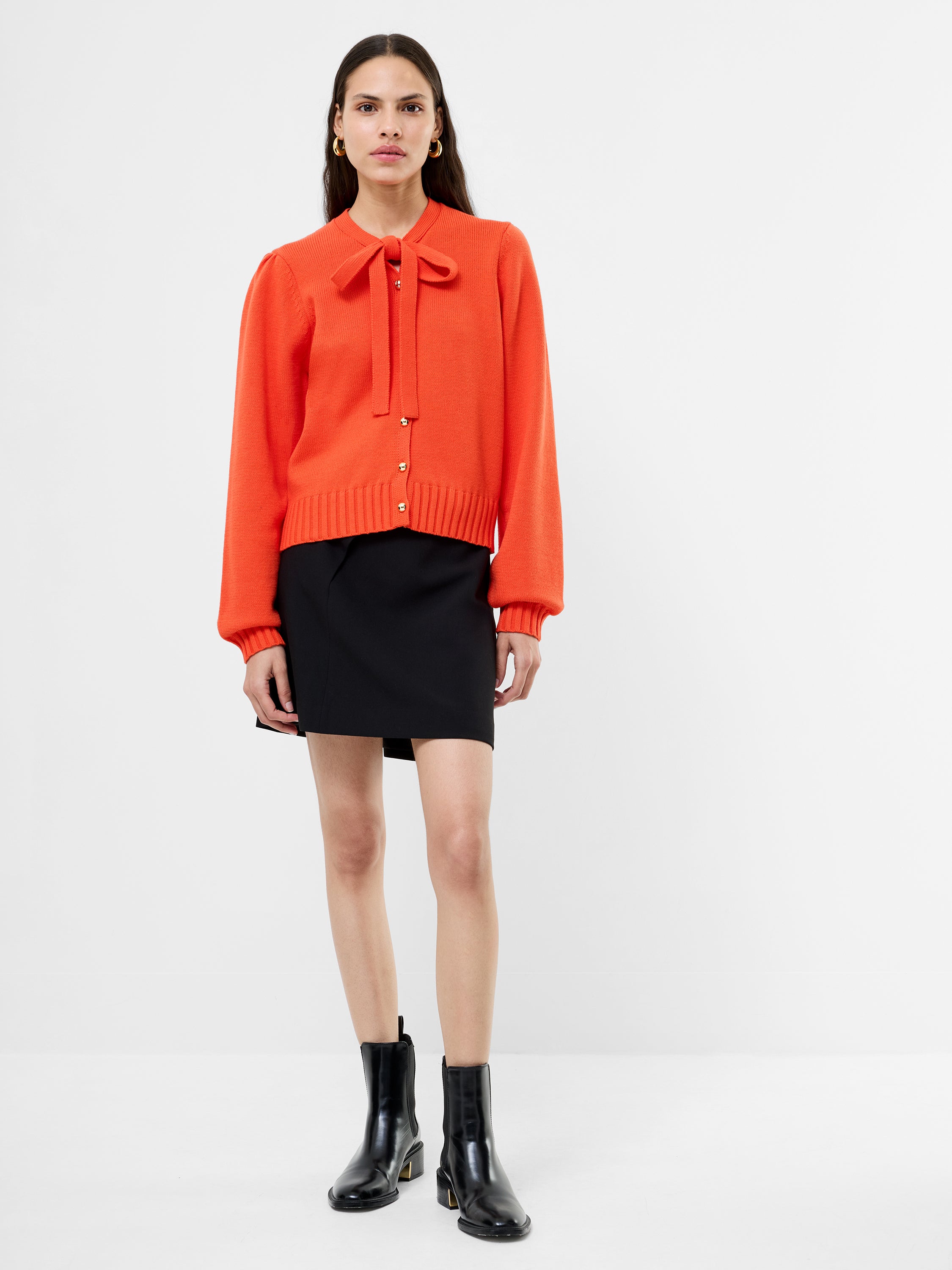 Varli Long Sleeve Tie Neck Cardigan