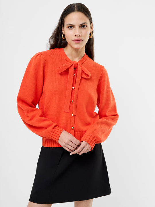 Varli Long Sleeve Tie Neck Cardigan