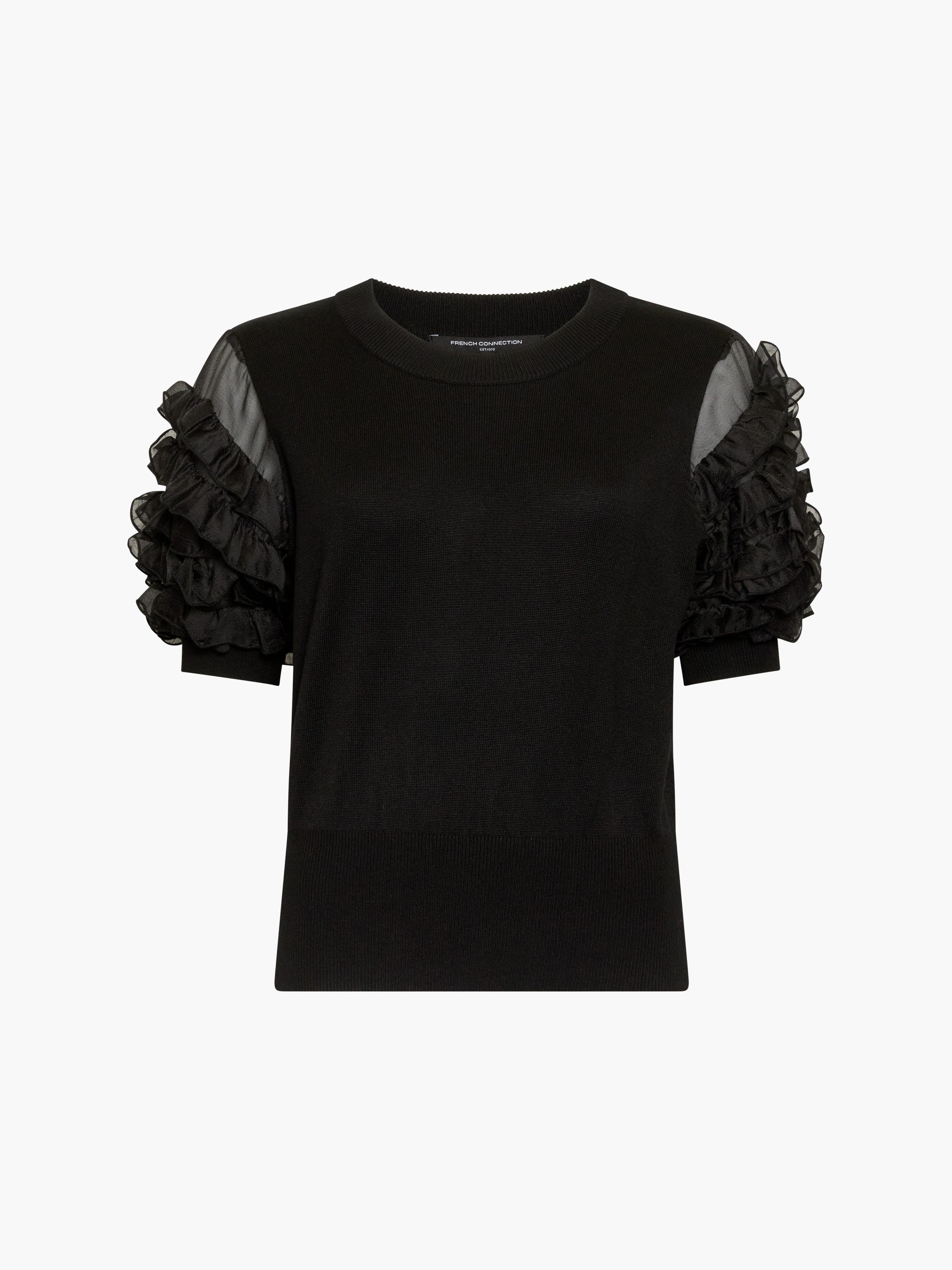 Krista Knit Stacked Ruffle Sleeves Top