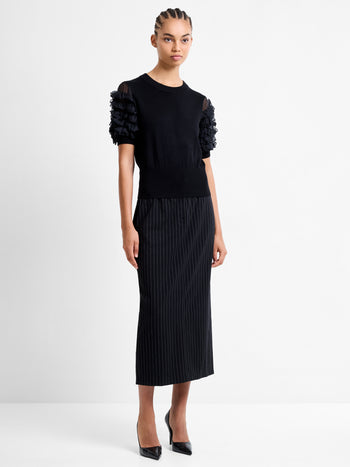 Krista Knit Stacked Ruffle Sleeves Top