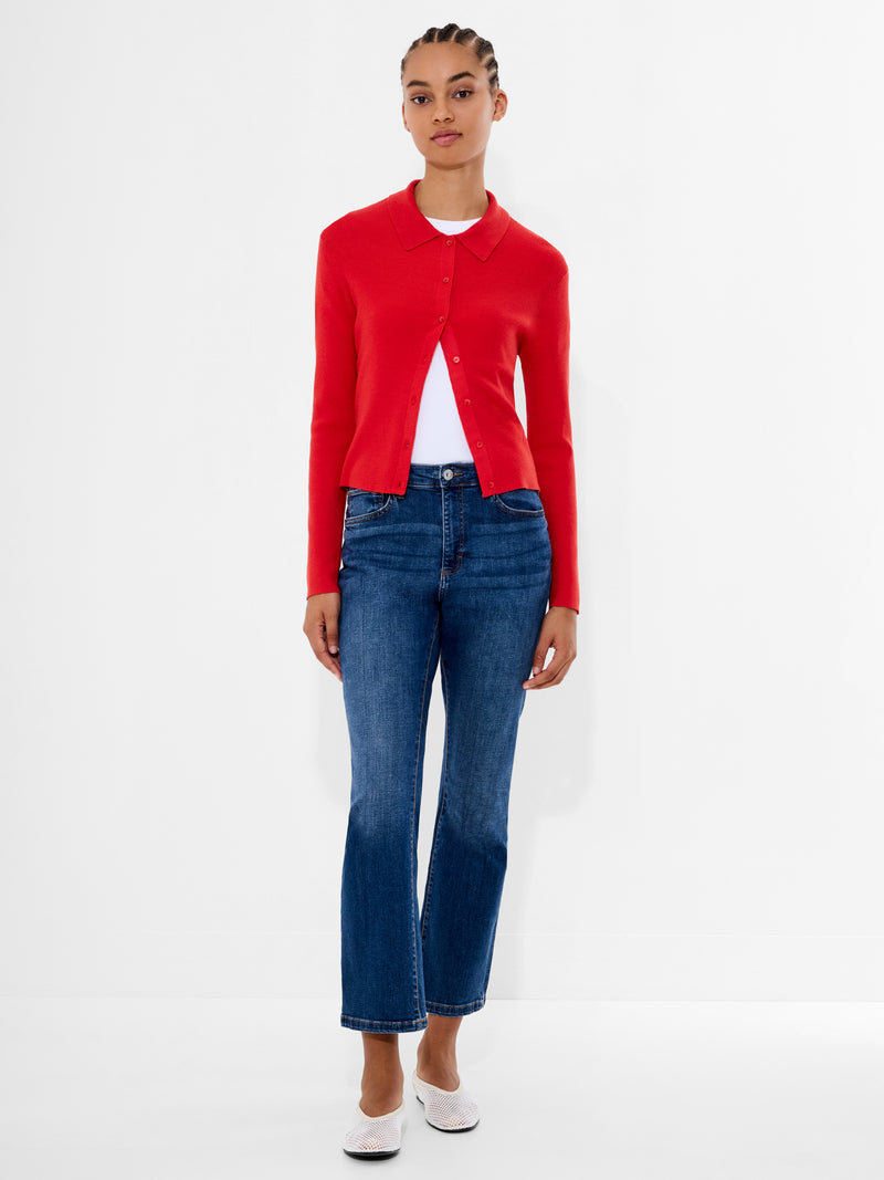 Cosysoft Knit Button Down Long Sleeve Top