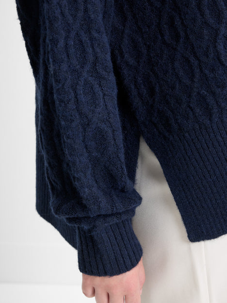 Tina Recycled Cable Knit Side Split Jumper