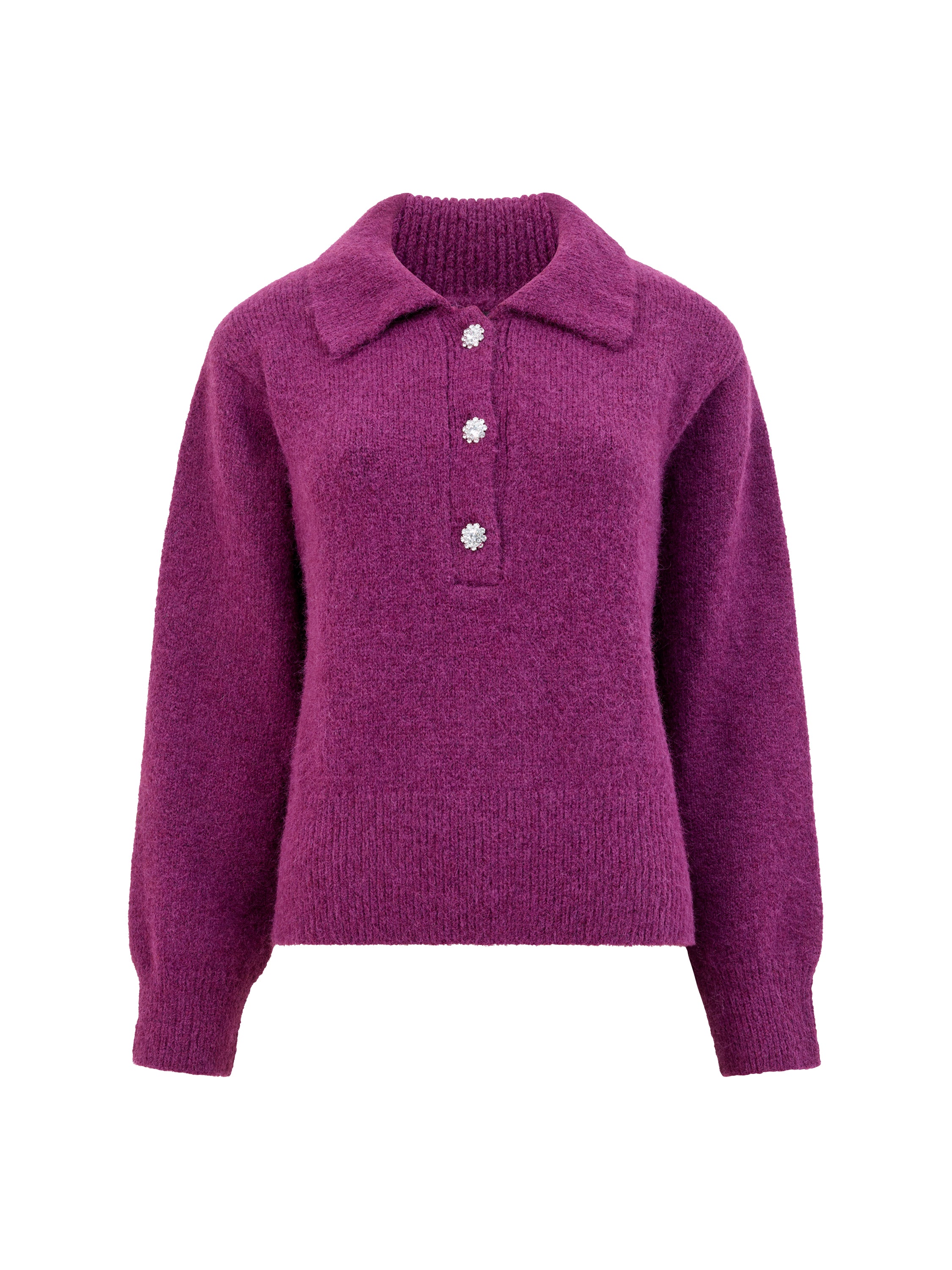 Colleen Polo Collar Jumper Mulberry | French Connection UK