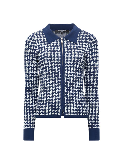 Gloria Jacquard Knit Zip Up Cardigan