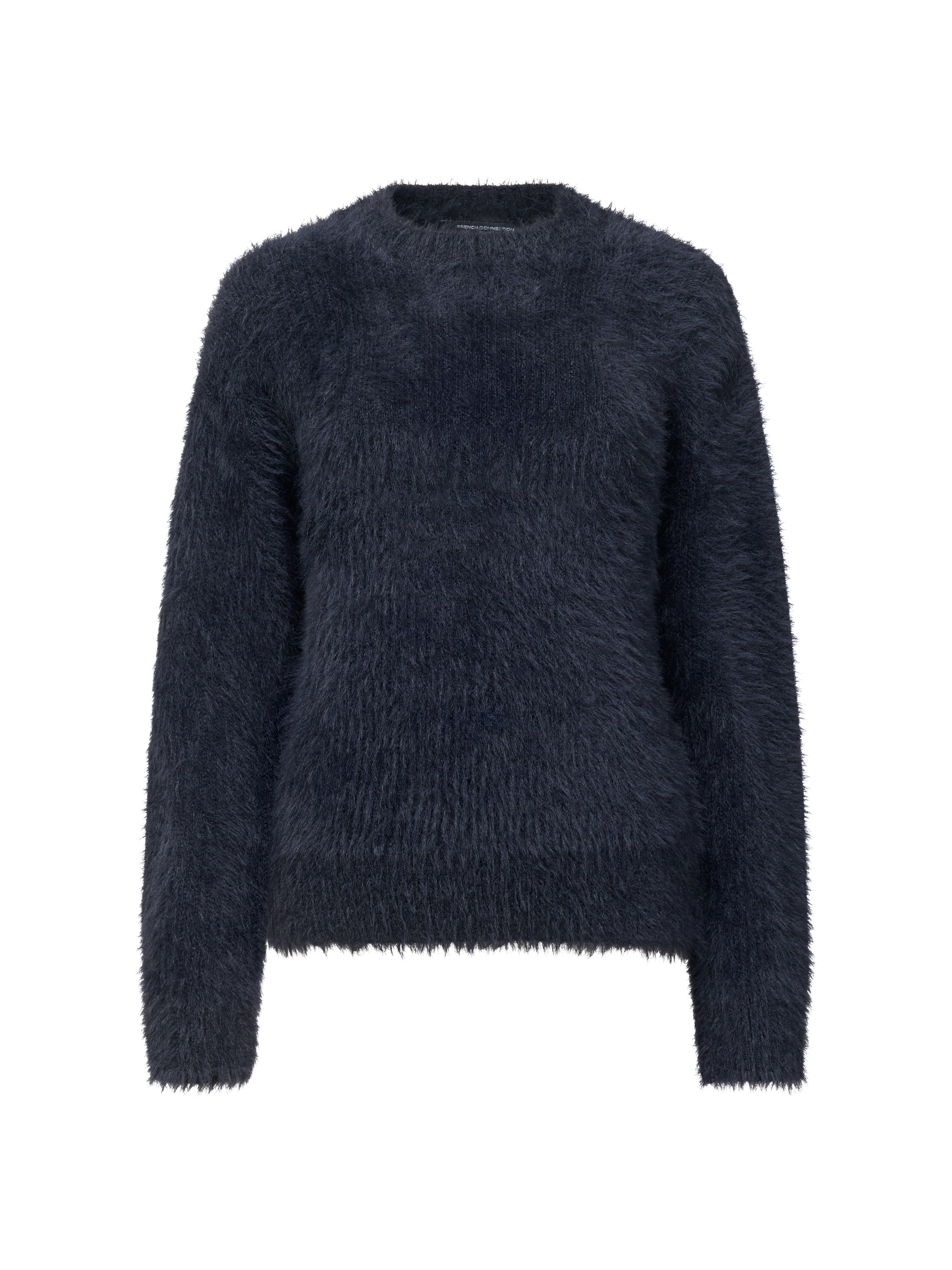 Lucile Mock Neck Fluffy Knit Jumper Black French Connection UK