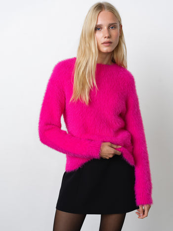 Lucile Mock Neck Fluffy Knit Jumper