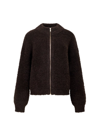 Renee Boucle Zip Through Cardigan