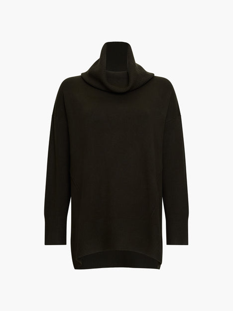 Babysoft Ribbed Cowl Neck Jumper