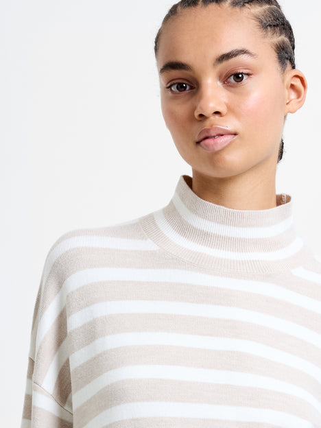 Babysoft Stripe High Neck Side Split Jumper