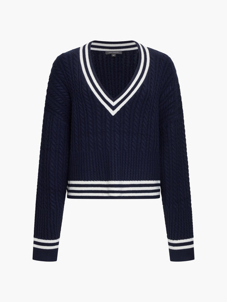Babysoft Cable V Neck Jumper