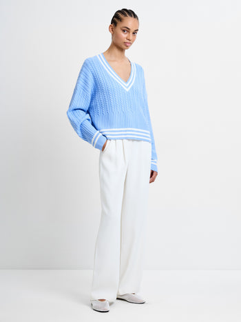 Babysoft Cable V Neck Jumper