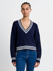Babysoft Cable V Neck Jumper