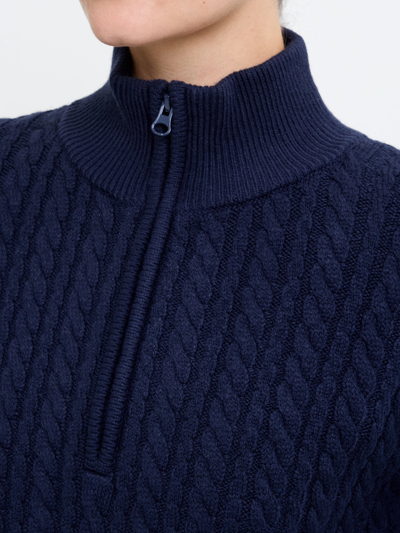 Babysoft Cable Knit Half Zip Jumper