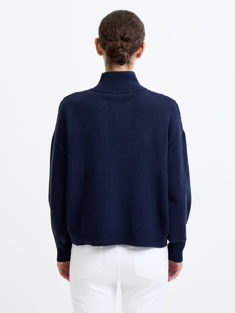Babysoft Cable Knit Half Zip Jumper