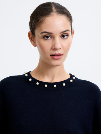 Babysoft Pearl Embellished Crew Neck Jumper