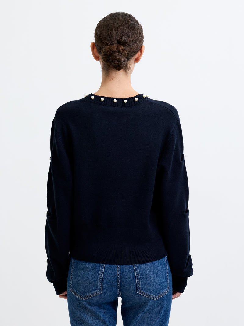 Babysoft Pearl Embellished Crew Neck Jumper