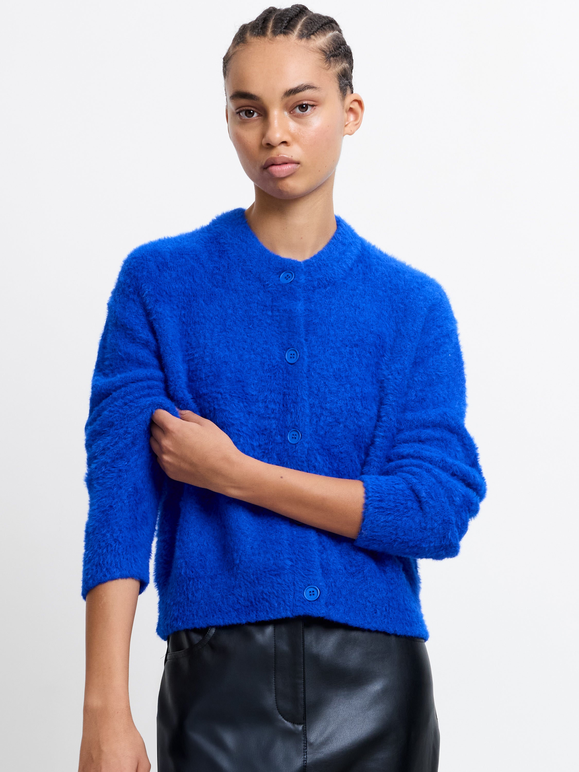 Jaceline Long Sleeve Cardigan Chroma Blue | French Connection UK