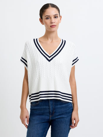 Babysoft Cable Knit V-Neck Tank Vest