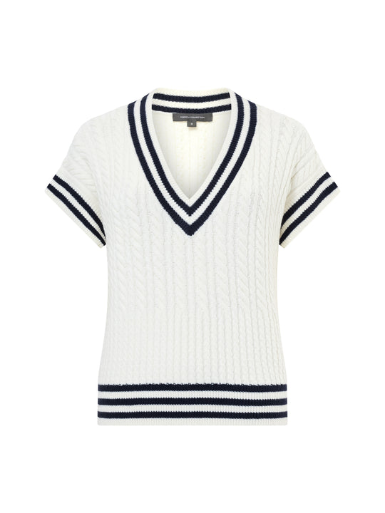Babysoft Cable Knit V-Neck Tank Vest