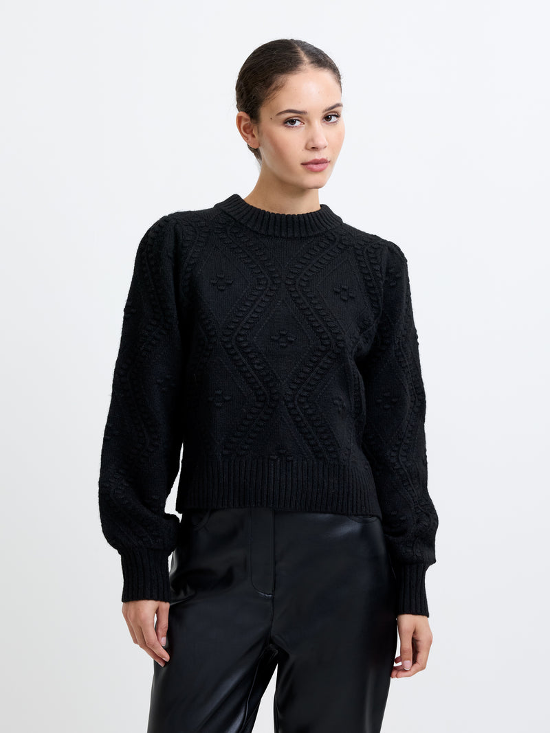 Bobble Knit Bow Jumper