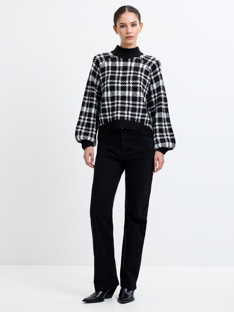 Check Crew Neck Jumper