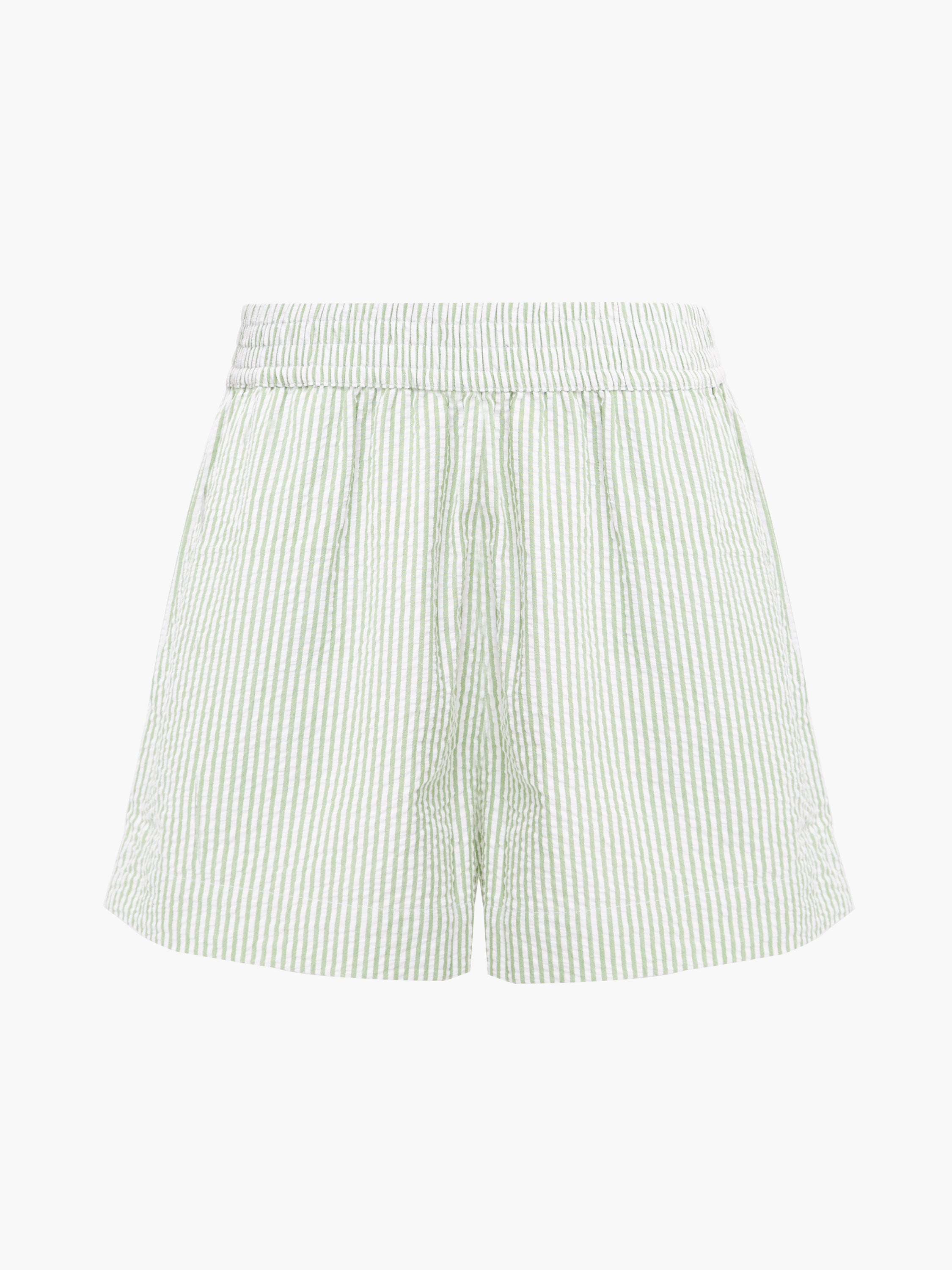 Seersucker Striped Shorts