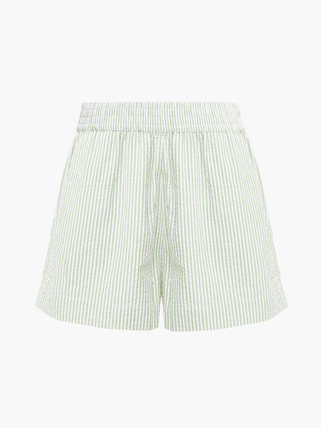 Seersucker Striped Shorts