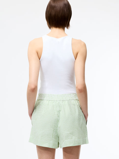 Seersucker Striped Shorts