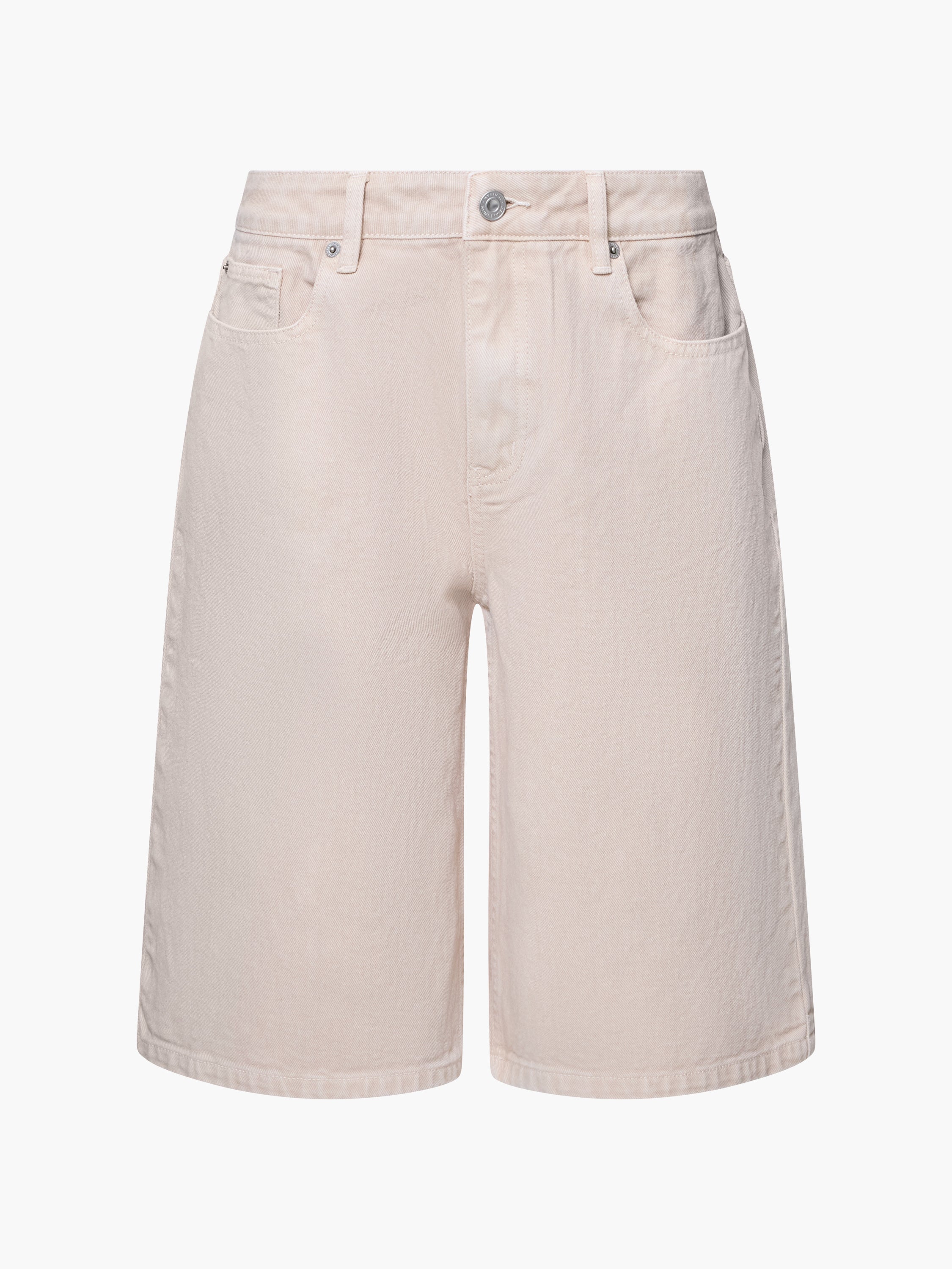 Dallas Mid Rise Taupe Denim Bermuda Shorts