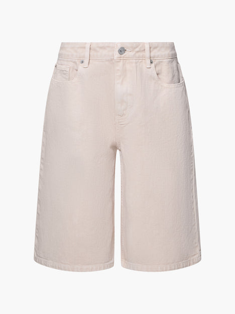 Dallas Mid Rise Taupe Denim Bermuda Shorts