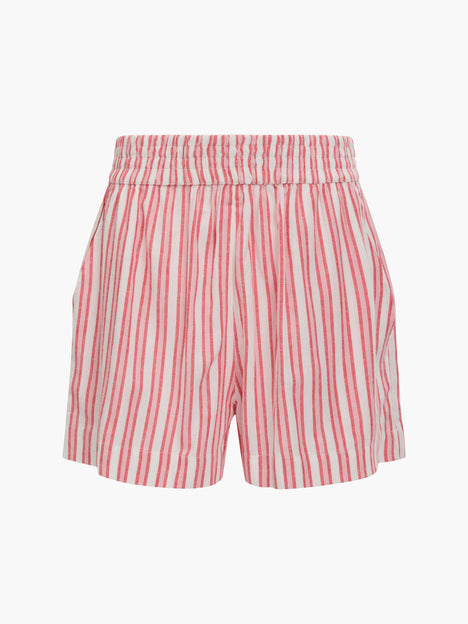 Cheryl Linen Blend Striped Pink Shorts