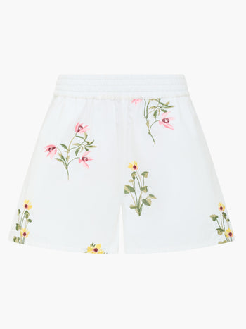Alissa Cotton Floral Embroidered Shorts