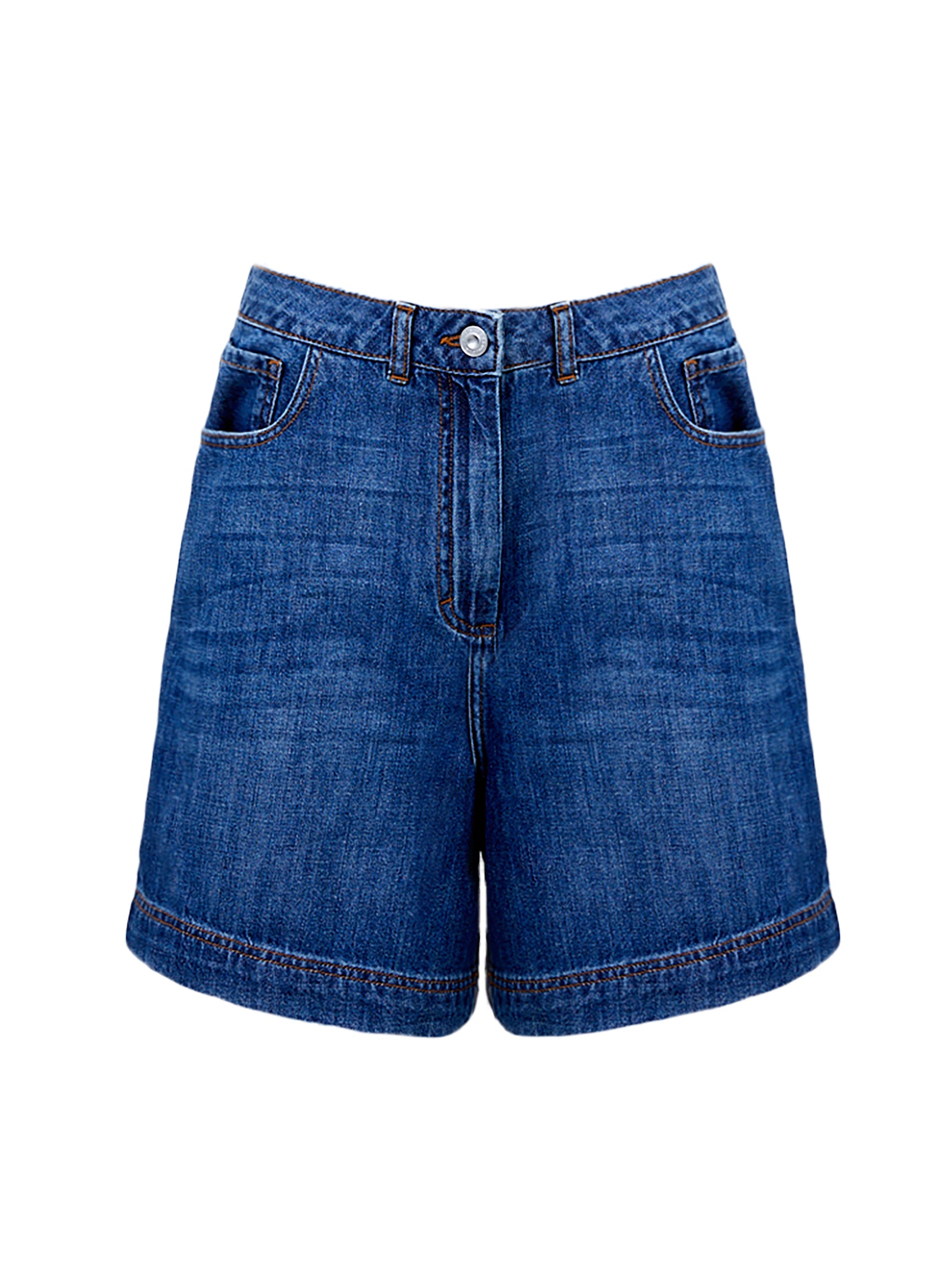 Distressed Denim Short Sleeve Top
