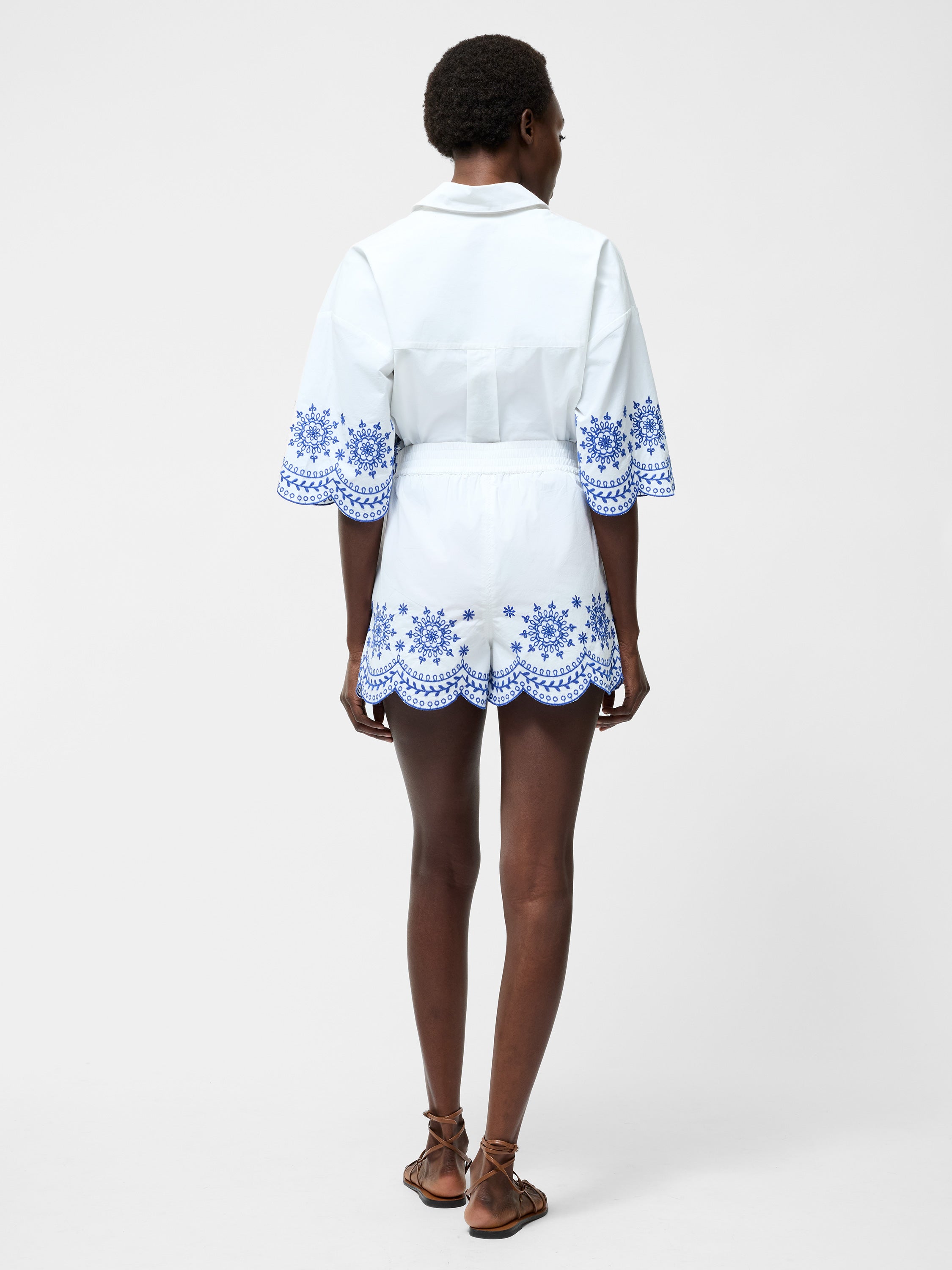 Embroidered Hem Shorts