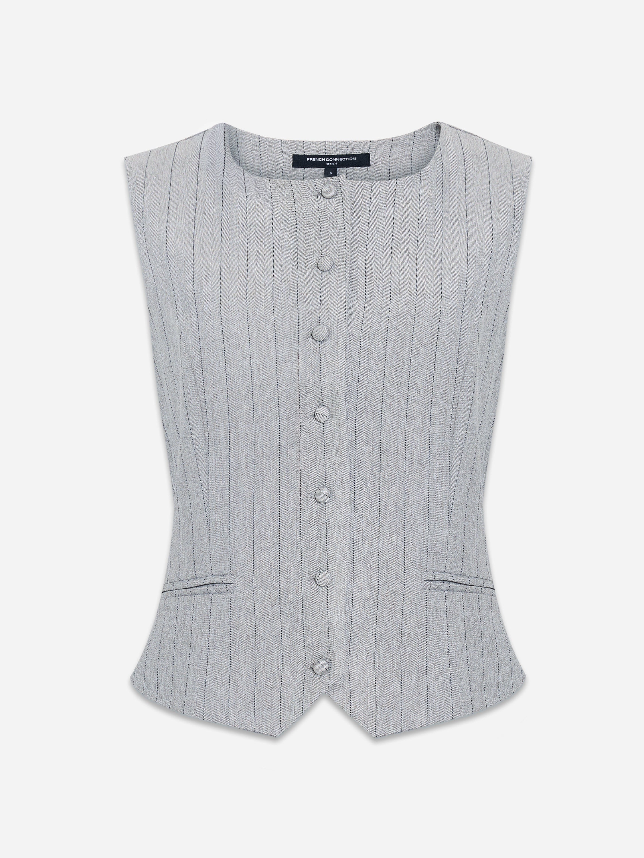Enya Tailored Grey Pinstripe Waistcoat