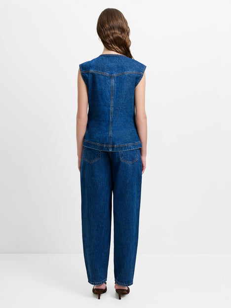 Dallas Blue Denim Waistcoat Top