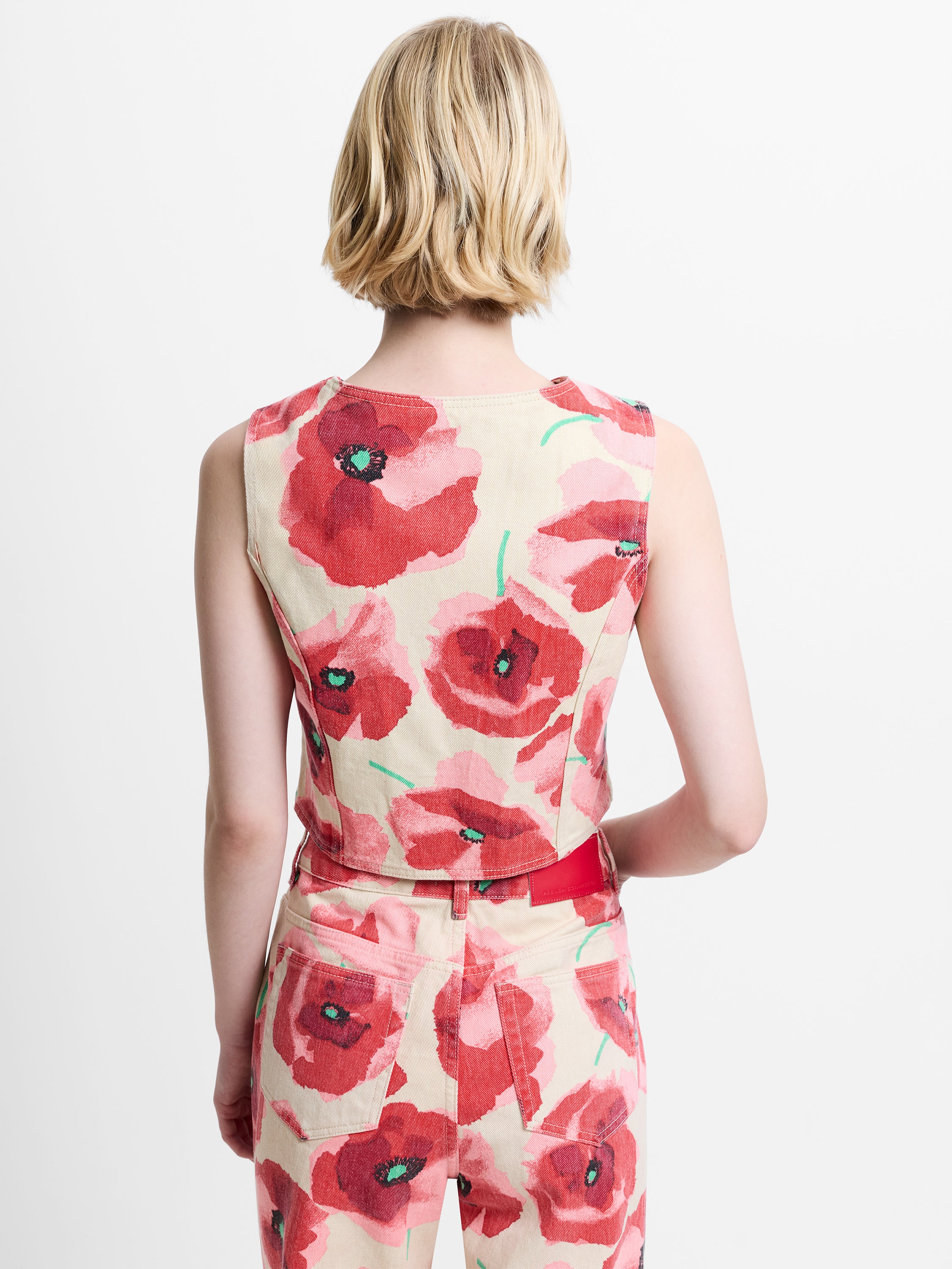 Poppy Dallas Printed Denim Waistcoat
