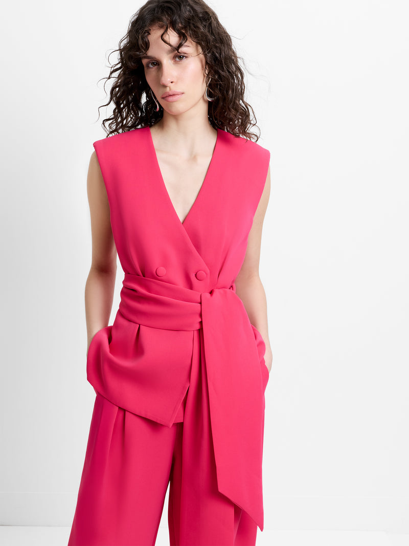 Tiana Self Tie V Neck Waistcoat