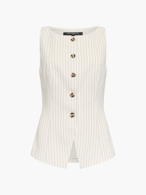 Vinnie Tailored Cream Pinstripe Waistcoat