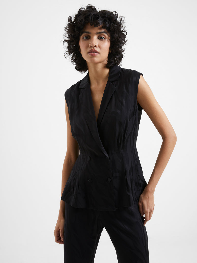 Black deals satin waistcoat