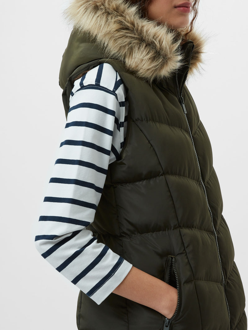 Faux fur hooded gilet uk sales