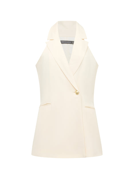 Sleek Tailored Halterneck Suit Waistcoat