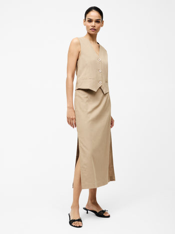 Linen Single Breasted Waistcoat